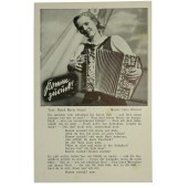 Komm zurück ! Carte postale avec une chanson militaire allemande.